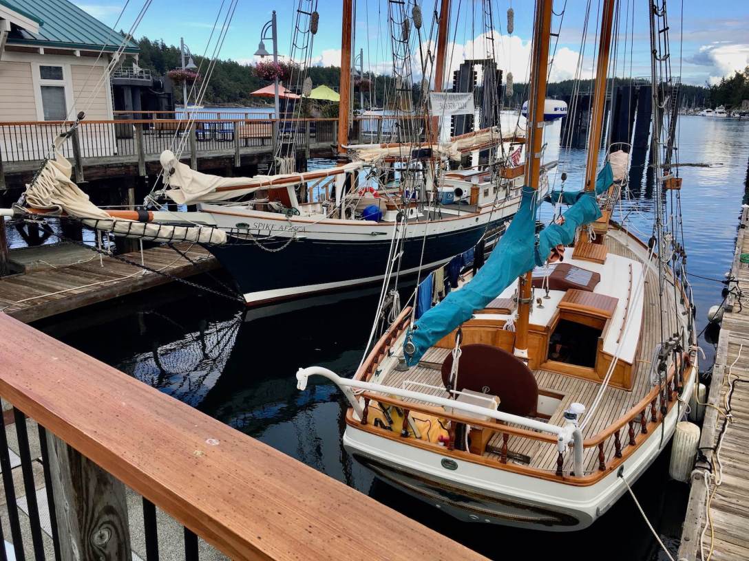 Wooden sailboats boats in Friday Harbor, Washington