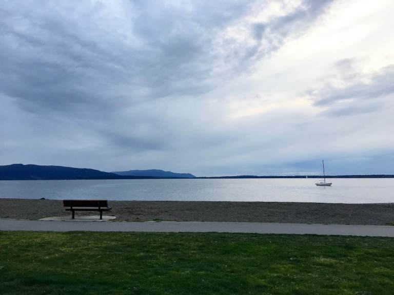Looking out at Bellingham Bay from Boulevard Park, Washington