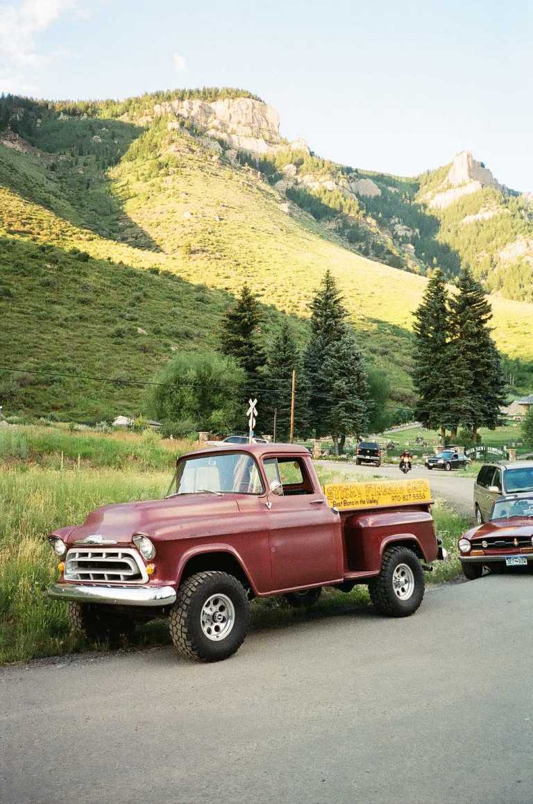 35mm photograph of classic truck in Minturn, Colorado