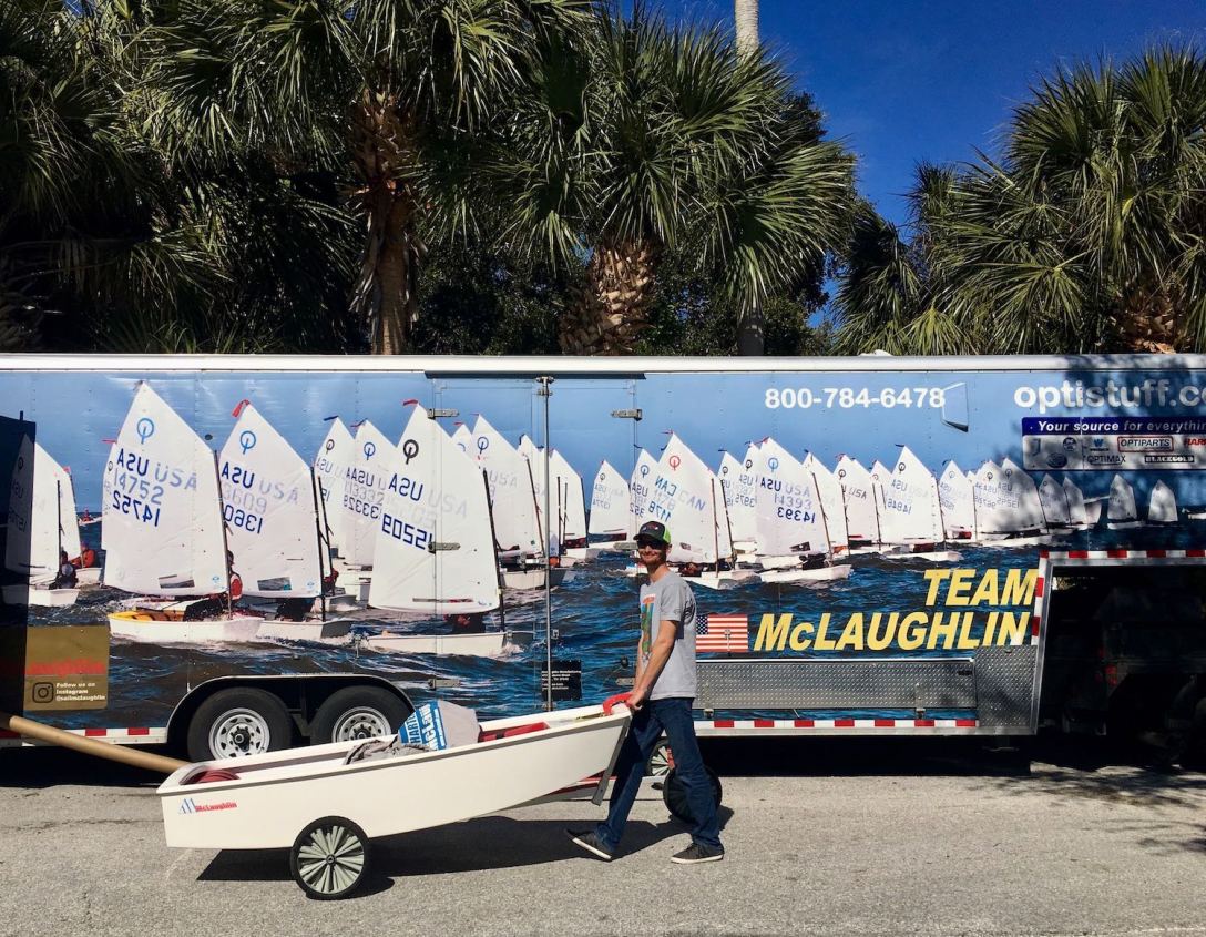 McLaughlin Boat Works Optimist Prams at St. Petersburg Sailing Center, downtown St. Pete Florida
